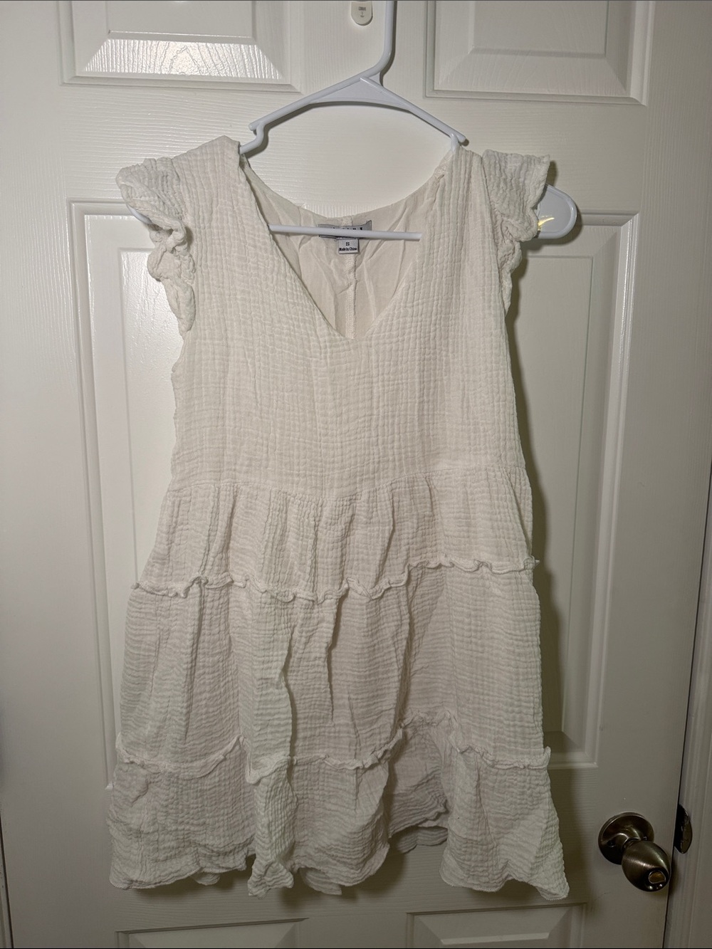 Cream Ruffle Tiered Dress